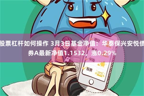 股票杠杆如何操作 3月3日基金净值：华泰保兴安悦债券A最新净值1.1532，涨0.29%