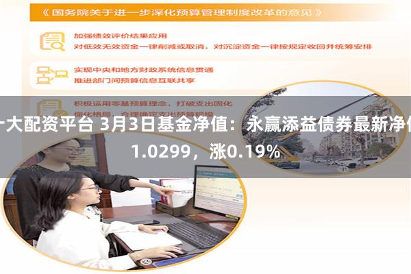 十大配资平台 3月3日基金净值：永赢添益债券最新净值1.0299，涨0.19%