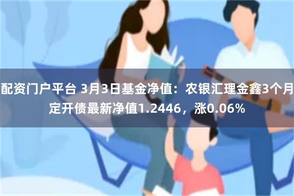 配资门户平台 3月3日基金净值：农银汇理金鑫3个月定开债最新净值1.2446，涨0.06%