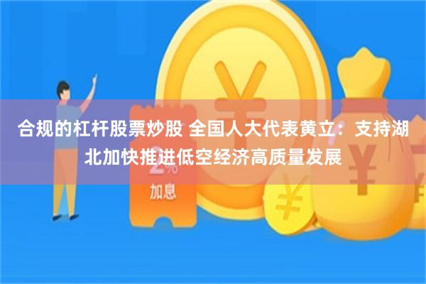 合规的杠杆股票炒股 全国人大代表黄立：支持湖北加快推进低空经济高质量发展