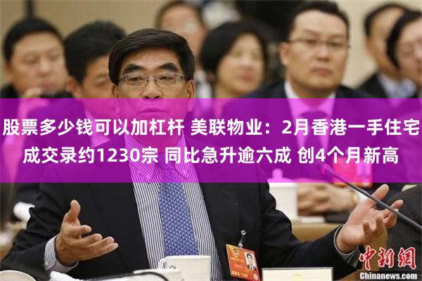股票多少钱可以加杠杆 美联物业：2月香港一手住宅成交录约1230宗 同比急升逾六成 创4个月新高