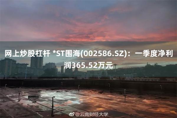 网上炒股杠杆 *ST围海(002586.SZ)：一季度净利润365.52万元