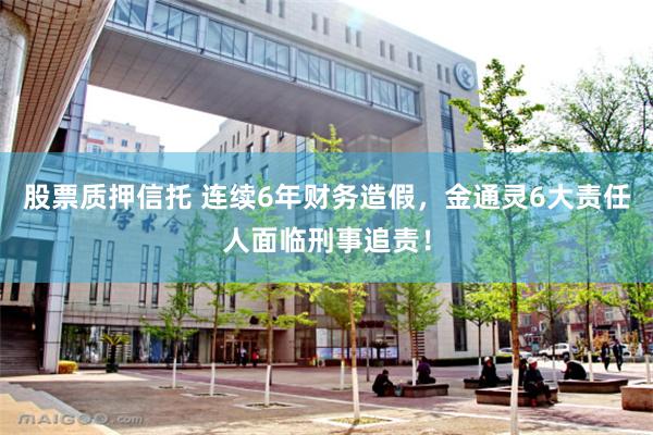 股票质押信托 连续6年财务造假，金通灵6大责任人面临刑事追责！