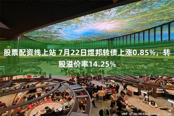 股票配资线上站 7月22日煜邦转债上涨0.85%，转股溢价率14.25%