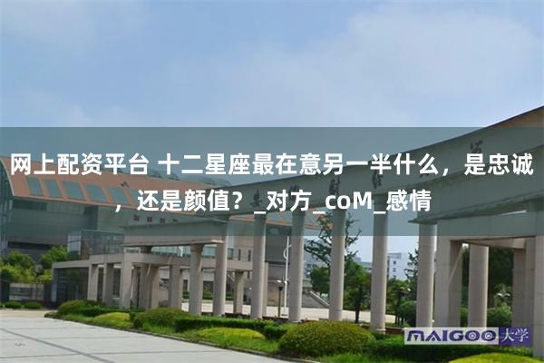 网上配资平台 十二星座最在意另一半什么，是忠诚，还是颜值？_对方_coM_感情