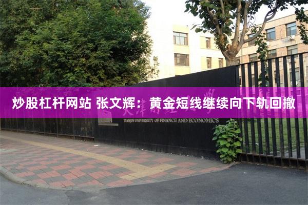 炒股杠杆网站 张文辉：黄金短线继续向下轨回撤