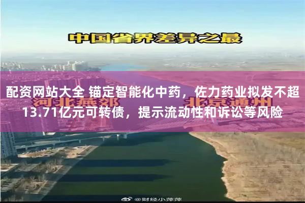 配资网站大全 锚定智能化中药，佐力药业拟发不超13.71亿元可转债，提示流动性和诉讼等风险