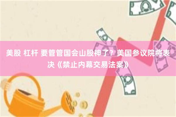 美股 杠杆 要管管国会山股神了？美国参议院将表决《禁止内幕交易法案》