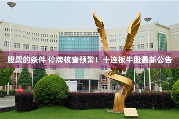 股票的条件 停牌核查预警！十连板牛股最新公告
