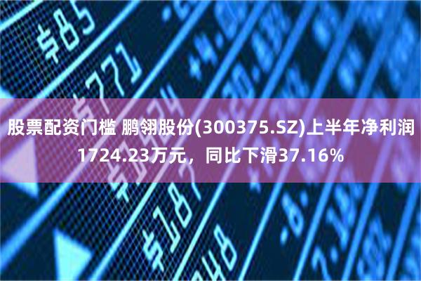 股票配资门槛 鹏翎股份(300375.SZ)上半年净利润1724.23万元，同比下滑37.16%