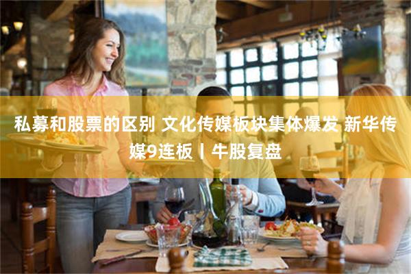 私募和股票的区别 文化传媒板块集体爆发 新华传媒9连板丨牛股复盘