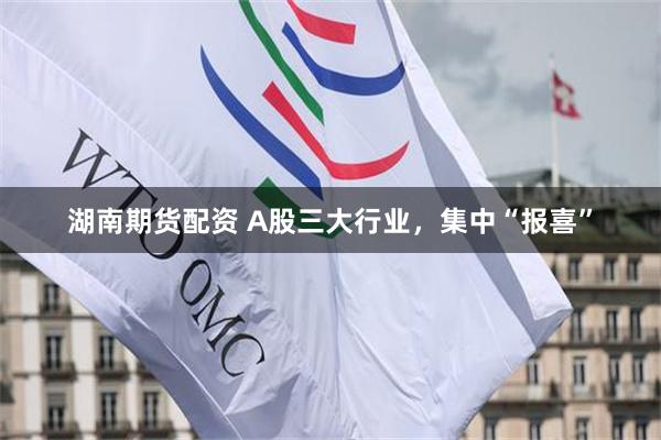 湖南期货配资 A股三大行业,集中“报喜”