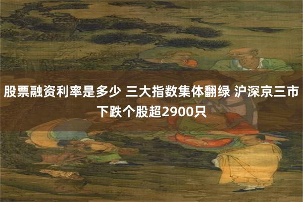 股票融资利率是多少 三大指数集体翻绿 沪深京三市下跌个股超2900只